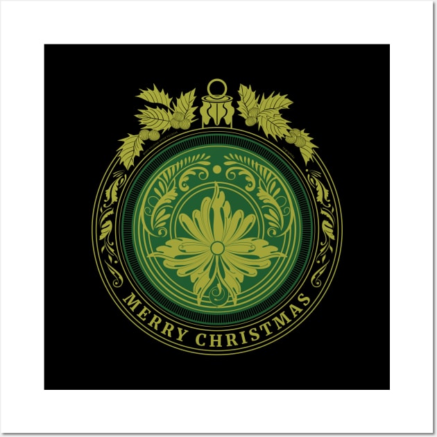 Merry Christmas green ornament Wall Art by vjvgraphiks